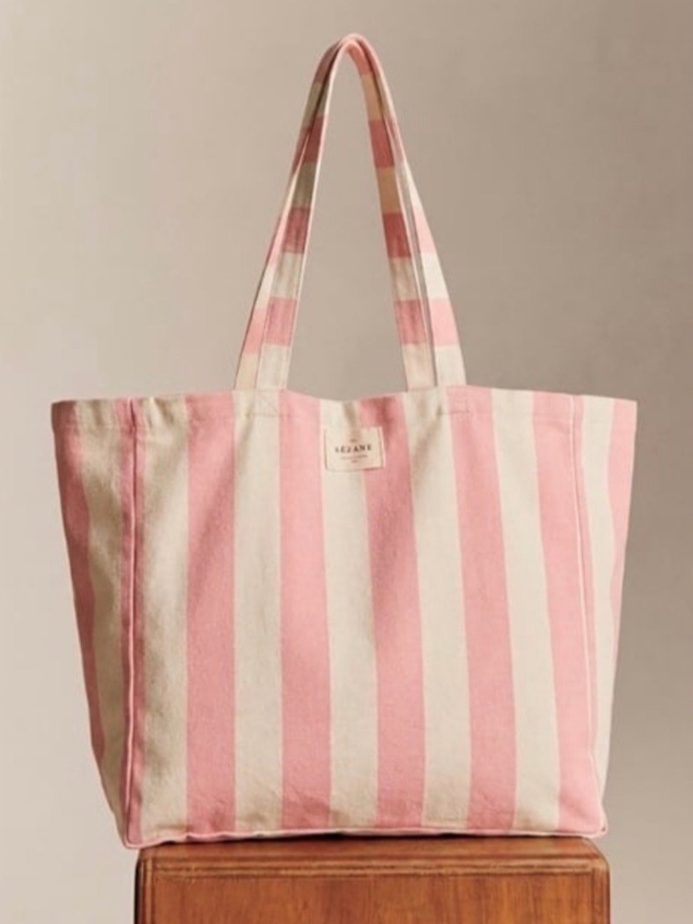 Sézane Striped Pink Tote Bag NWT